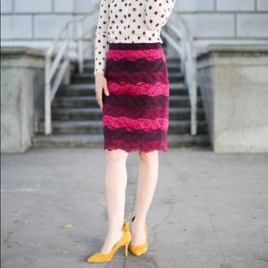 Banana Republic Ombré Lace Midi Pencil Skirt